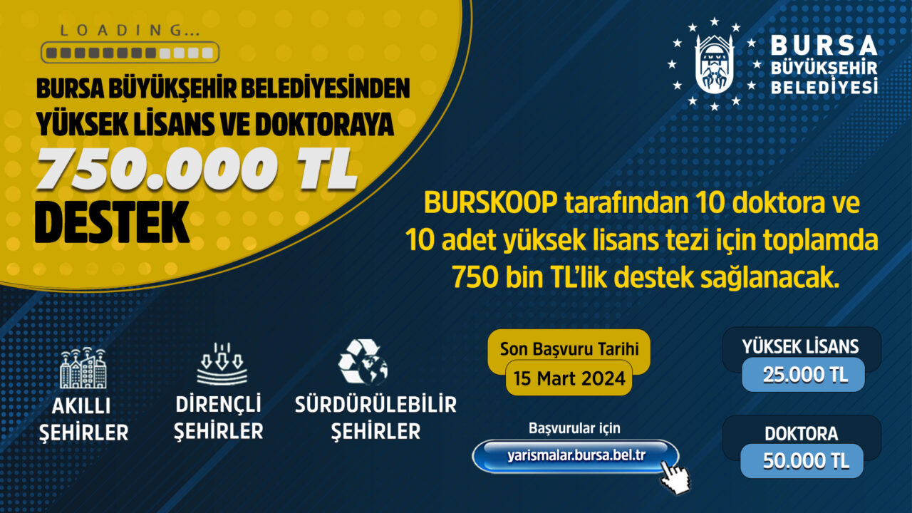 Büyükşehir’in ‘Lisansüstü Tez Destek Programı’ sonuçlandı Bursa Büyükşehir Belediyesi tarafından ‘Akıllı şehirler, dirençli şehirler ve sürdürülebilir