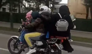 Bursa’da bir aile, motosiklete 6 kişi binerek ilerlemeye başladı. Merkez