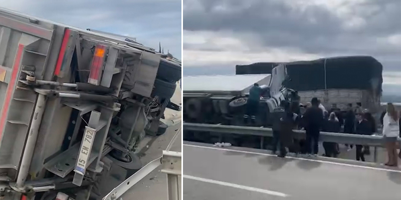 Bursa’da kontrolden çıkan kamyon refüje uçtu! 1 yaralı Kaza, Karacabey mevkii İzmir Yolu üzerinde meydana geldi. Edinilen bilgiye