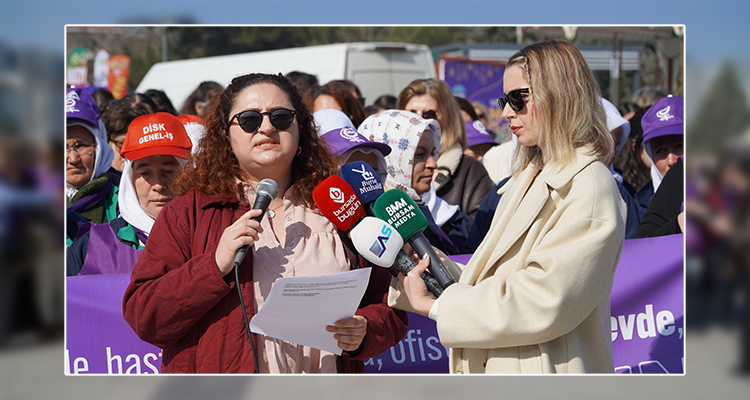 Bursa’da 8 Mart Dünya Kadınlar Günü’ne özel grev! Genel İş Bursa 2 No’lu Yöneticilerinden Fatmanur Kır, “Toplumun yarısını