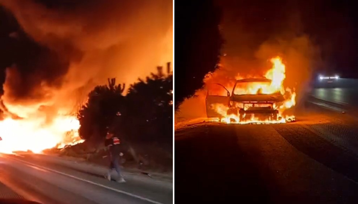Bursa’da araçta çıkan yangın ormana sıçradı! Yangın, saat 00.30 sıralarında Bursa-Ankara karayolu üzeri Ümitalan rampasında meydana