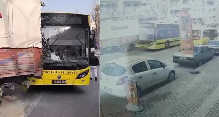 Bursa’da korkutan kaza! Belediye otobüsü… O anlar güvenlik kamerasına anbean yansıdı. Belediye otobüs şoförünün direksiyon