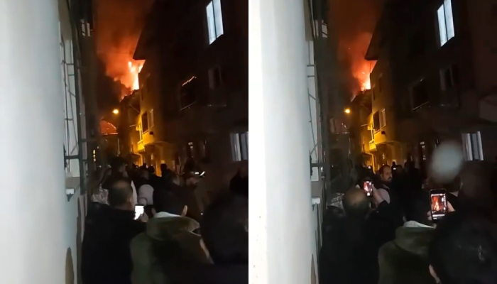 Bursa’da alevler geceyi aydınlattı! Yangın, merkez Osmangazi ilçesi Bağlarbaşı Mahallesi 2. Ege Sokak üzerinde