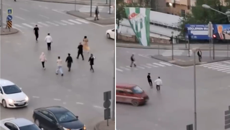 Bursa trafiğinde tehlikeli anlar! Bursa trafiğinde tehlikeli anlar! Olay, merkez Osmangazi ilçesi Gökdere Kavşağı’nda