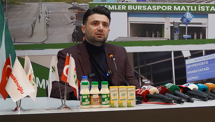 Bursaspor Başkanı Çelik’ten ‘Transfer yasağı’ açıklaması Başkan Çelik, Matlı Grup ile yapılan sponsorluk anlaşması basın toplantısında