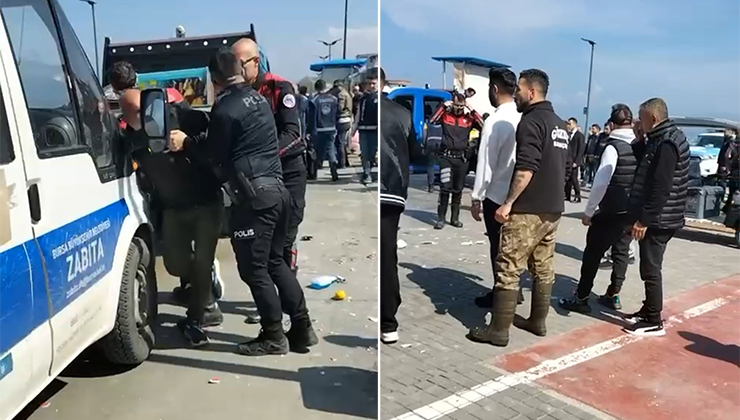 Bursa Büyükşehir Belediyesi zabıta ekipleri Mudanya sahilde yaz sezonu öncesinde