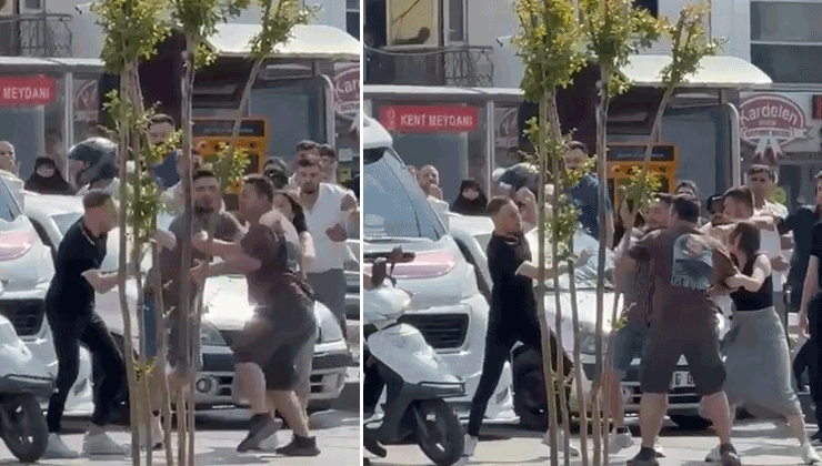 Bursa’da boks ringini aratmayan kavga! Bursa'da yol verme tartışması sebebiyle tartışan sürücüler, araçlarından inip kavgaya