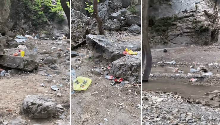 Bursa’daki ünlü şelaleyi çöplüğe çevirdiler! Bursa’nın Kestel ilçesindeki ünüyle herkesin gelip görmek istediği Narlıdere Şelalesi,