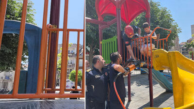 Bursa'nın İnegöl ilçesinde karnesini aldıktan sonra arkadaşlarıyla parkta oyun oynarken