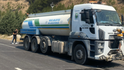 İnegöl Belediyesi, Bilecik bölgesinde çıkan orman yangınlarına müdahale çalışmalarına destek