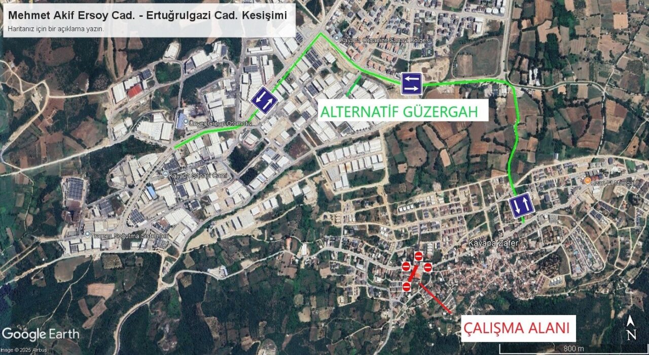 Nilüfer Kayapa'da su hattı çalışması nedeniyle Mehmet Akif Ersoy Caddesi