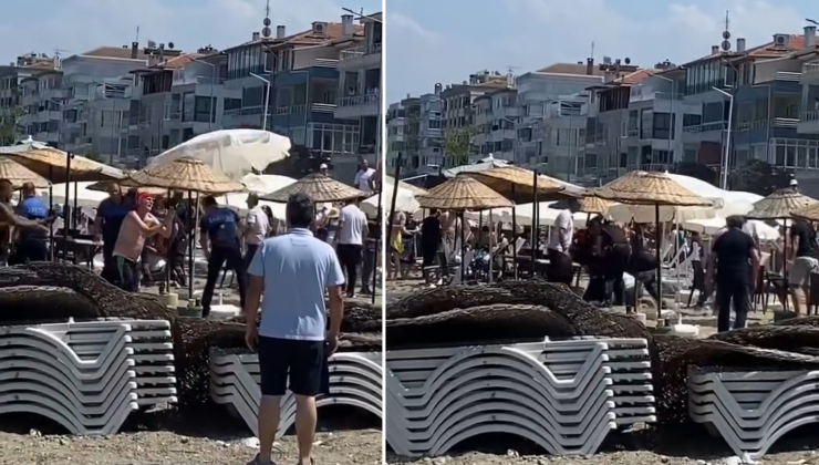 Bursa’da halk plajında şezlong kavgası Bursa'da halkın ücretsiz yararlanması gereken plajda izinsiz şekilde şezlong koyup