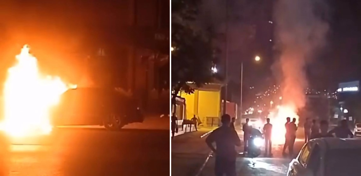 Bursa’da seyir halindeki araç alev topuna döndü Bursa'da seyir halindeki bir araç, motor kısmından çıkan arıza nedeniyle