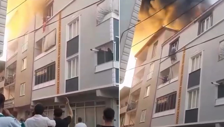 Bursa’daki korku dolu anların görüntüsü ortaya çıktı Bursa'nın Gürsu ilçesinde 3 katlı binanın çatı katının alevlere teslim