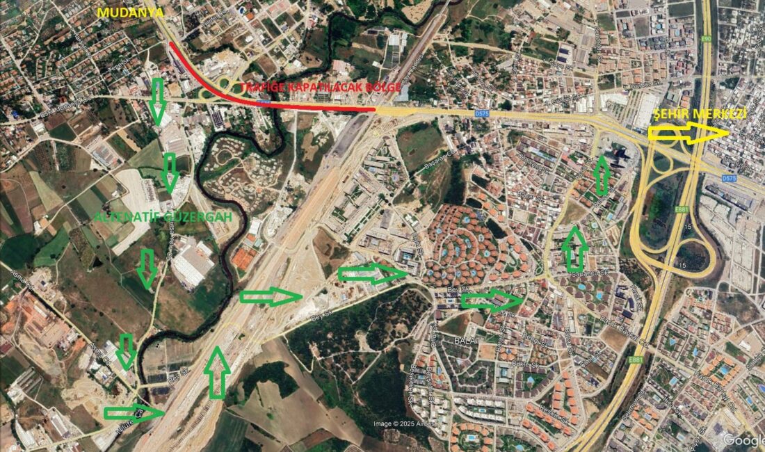 Bursa’da Nilüfer, Osmangazi ve Mudanya ilçelerini birbirine bağlayarak bölgedeki trafik