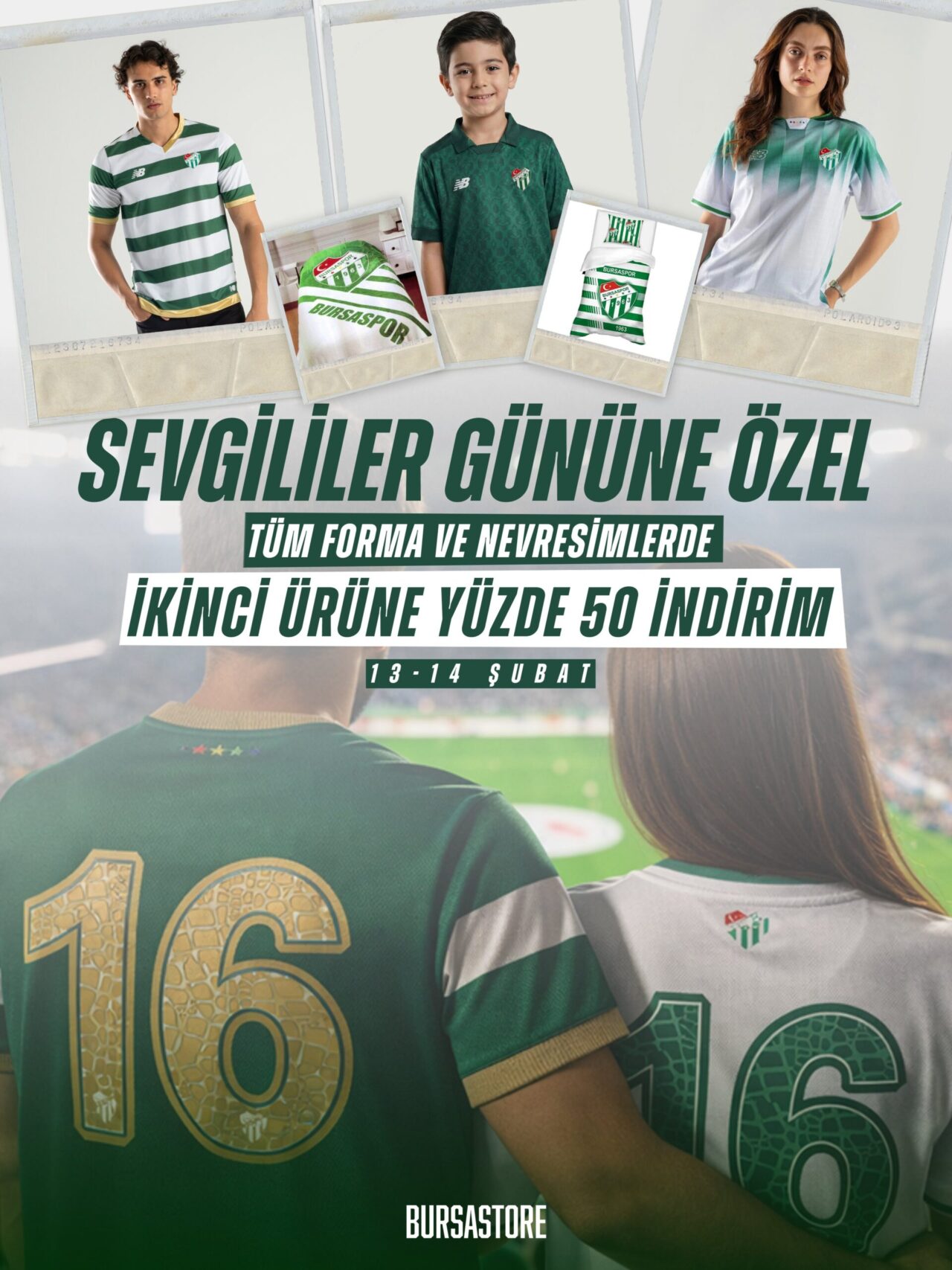 Bursaspor Kulübü, Sevgililer Günü’ne özel indirim yaptığını duyurdu. Forma ve
