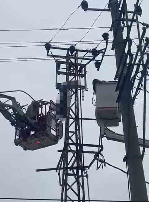 Sonu oldu! Bursa’da, iddiaya göre, hırsızlık yapmak için elektrik direğine çıkan bir