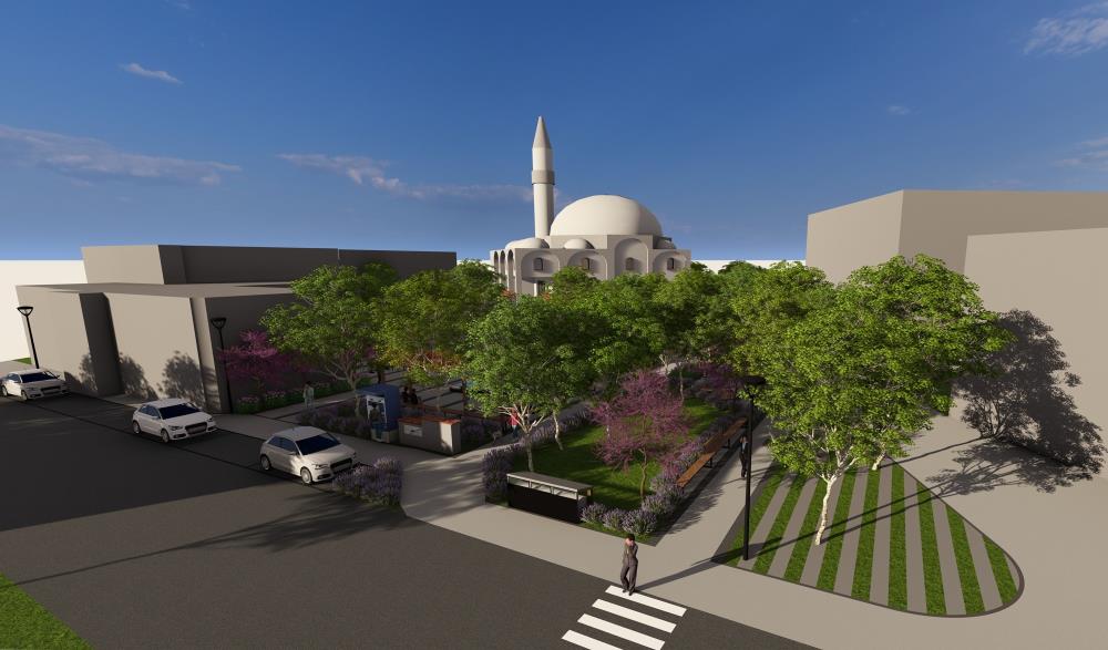 Eski köy meydanı modern bir görünüme kavuşuyor Nilüfer Belediyesi, İhsaniye Merkez Camii’ni de kapsayan 2 bin 260