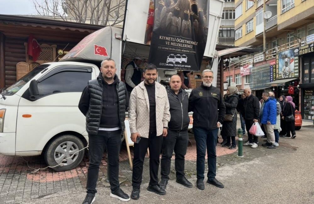 Taksicilerden vefa Bursa Taksiciler Grubu, Kahramanmaraş’ta düzenlenen okul saldırısında hayatını kaybeden matematik