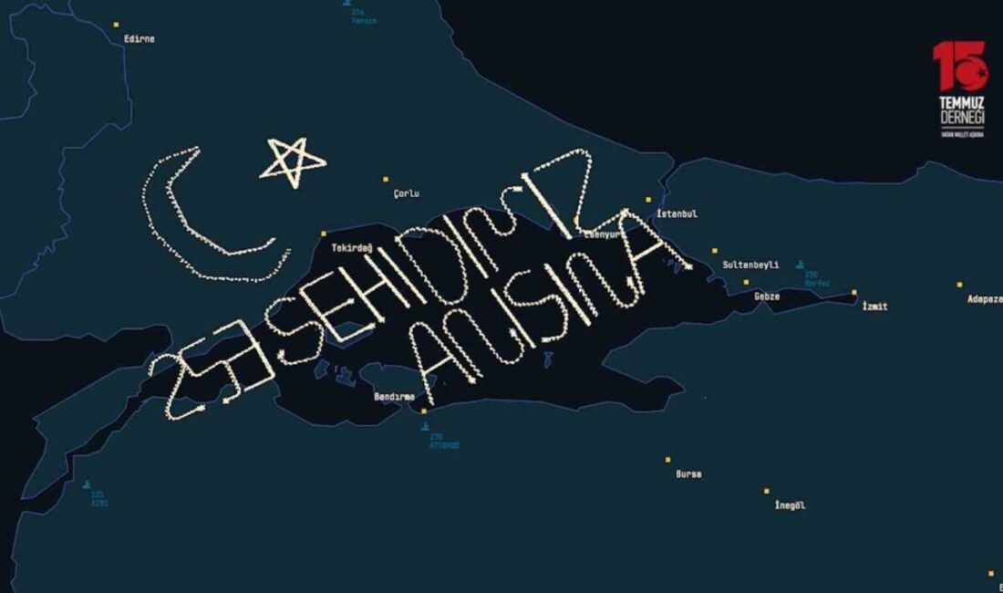 15 Temmuz şehitleri anısına İHA’lardan 253 kilometrelik rotada ay-yıldızlı radar izi 15 Temmuz şehitlerinin anısını yaşatmak amacıyla havalanan İHA’lar, 1915 Çanakkale