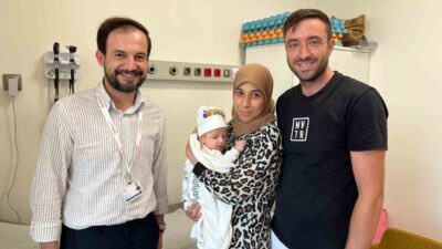 Bursa’da 22 haftalıkken ciğerinde kist olduğu farkedilen minik bebek annesinin