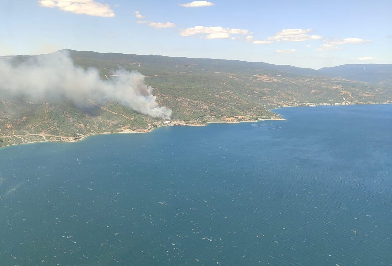 Yalova'nın Armutlu ilçesine bağlı Kapaklı köyü hattında çıkan orman yangınına