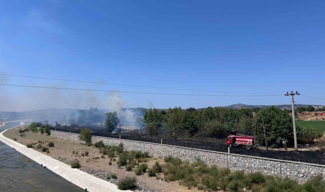 Çanakkale’nin Ayvacık ilçesinde otluk alanda çıkan yangın ekiplerin müdahalesiyle kontrol