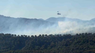 Balıkesir’in Gömeç ilçesinde önceki gün çıkan orman yangını 3. günde