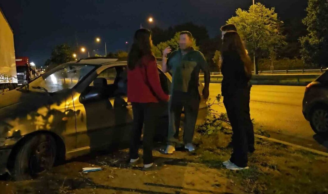 Kaza Yaptı, Polisi Görünce Kaçtı! Bursa'nın Nilüfer ilçesinde otomobilin tıra çarpmasıyla meydana gelen kazanın ardından