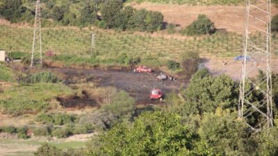 Çanakkale’nin Bayramiç ilçesinde tarım arazisinde başlayan yangına Orman Bölge Müdürlüğü