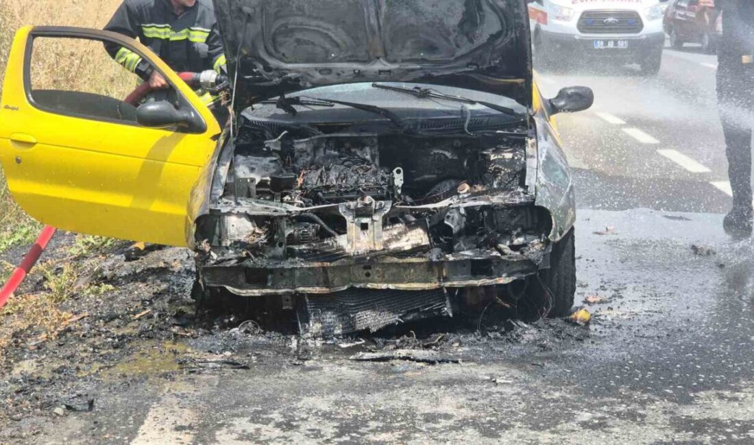 Tekirdağ’ın Süleymanpaşa ilçesinde seyir halindeki otomobil henüz bilinmeyen bir nedenle