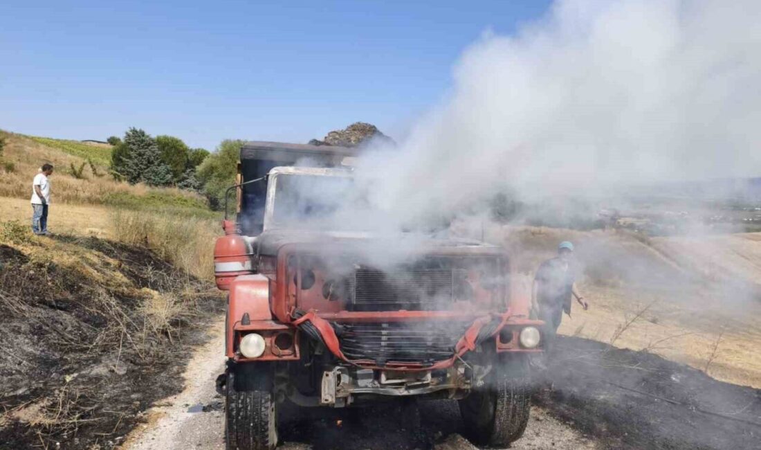 Balıkesir’in Susurluk ilçesinde bir araçta çıkan ve etraftaki araziye sıçrayan