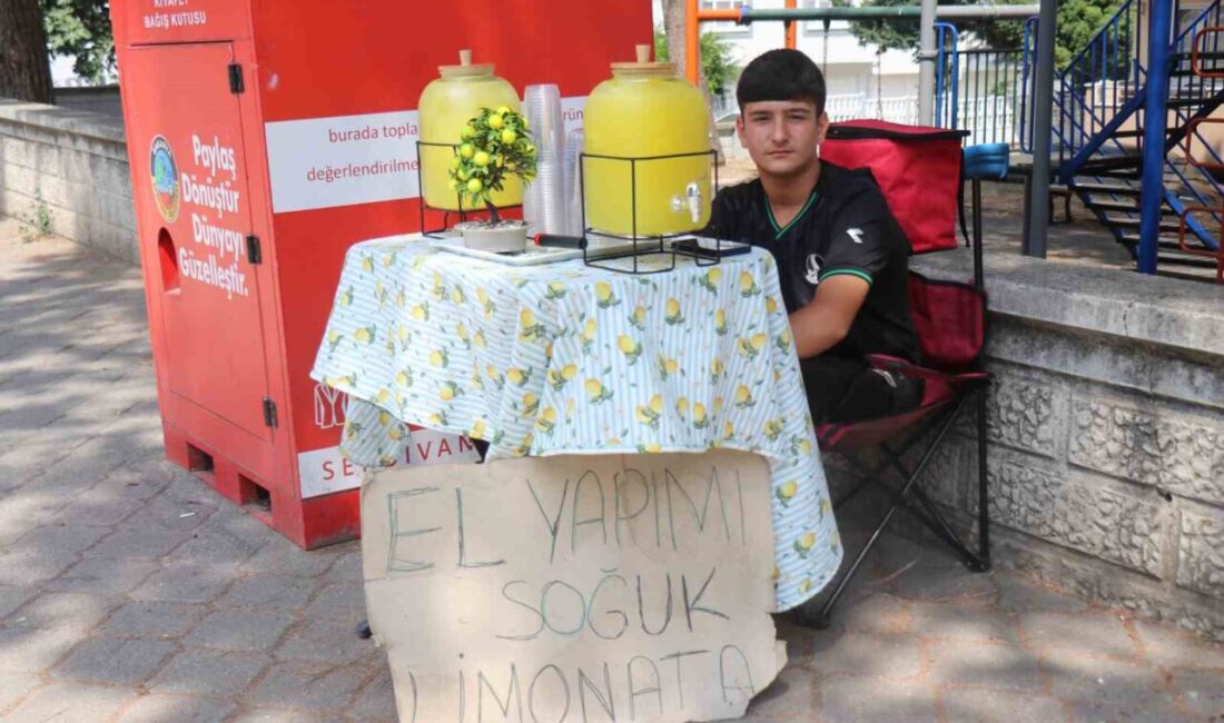 14 yaşındaki Buğra limonata satarak asgari ücretin üç katı kazandı Sakarya’nın Serdivan ilçesinde yaz tatilini çalışarak değerlendiren 14 yaşındaki Buğra