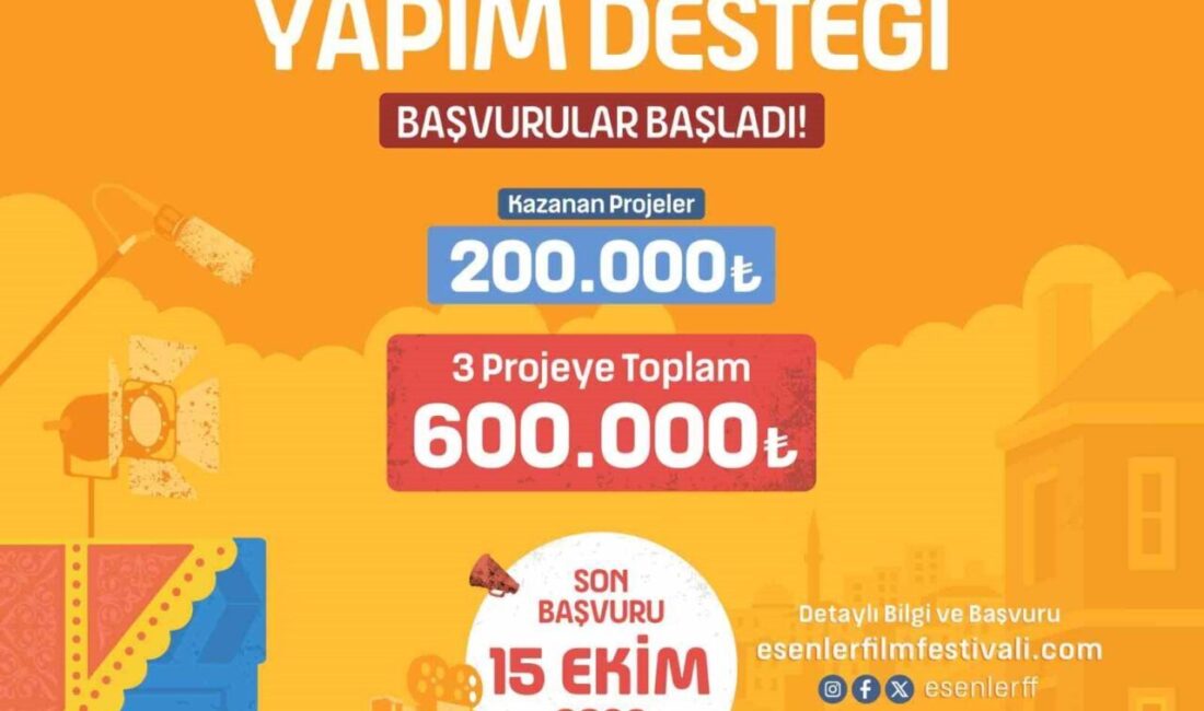 7. Esenler Film Festivali kapsamında ’Kısa Film Yapım Desteği’ başvuruları başladı Esenler Film Festivali’nin 7’ncisi kapsamında ulusal kısa film sektörünü desteklemek