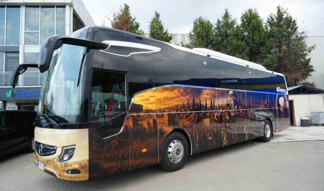 Avrupa yollarında “Osmanlı” rüzgarı esecek Kocaeli’de özel olarak hazırlanan tur otobüsü, Osmanlı tarihini yansıtan görselleriyle