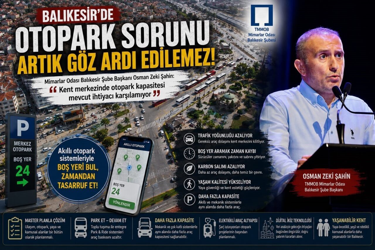 Balıkesir’de otopark sorununa mimarlardan akıllı çözüm önerisi 7 Bülten Medya -
