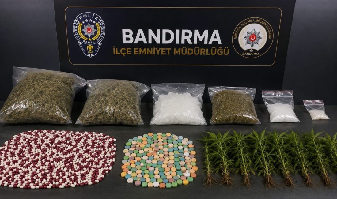 Bandırma İlçe Emniyet Müdürlüğü ekiplerinin uyuşturucuyla mücadele kapsamında 1 Ocak-20