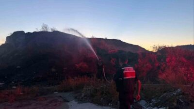 Bilecik’te ot ve çalılık yangını çıktı. Yangın, Bilecik merkeze bağlı