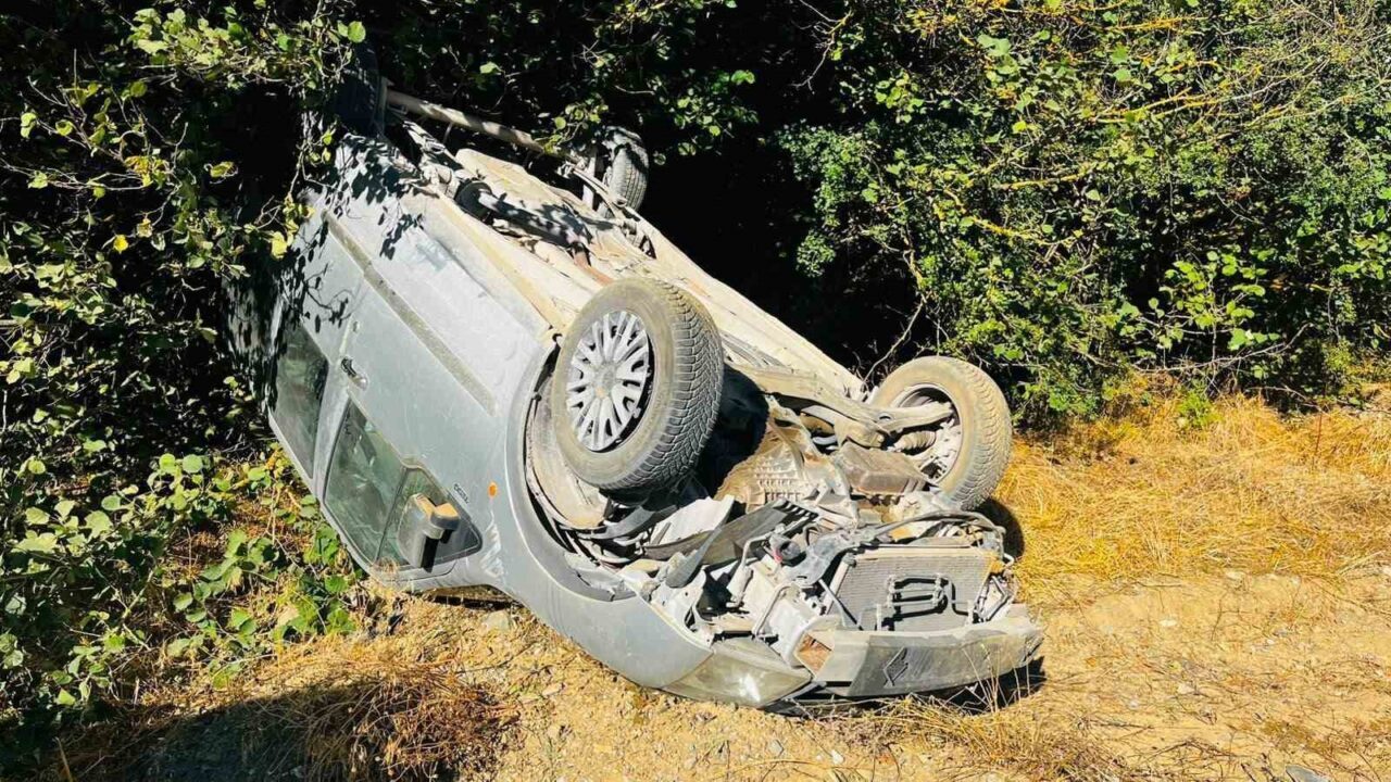 Bilecik’in Söğüt ilçesinde kontrolden çıkan otomobilin takla atması sonucu 2