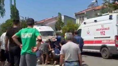 Çanakkale’nin Gökçeada ilçesinde park halindeki otomobile çarpan motosikletteki 2 kişi
