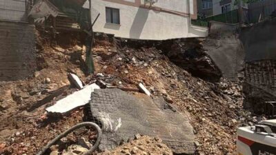 Çekmeköy Belediyesi, Çatalmeşe Mahallesi’nde bir inşaatın temel kazısı sırasında meydana
