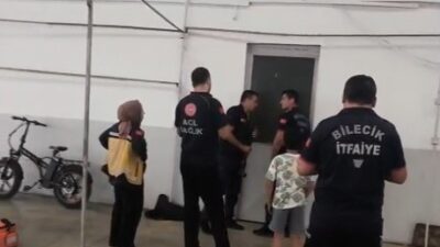 Bilecik Belediyesi’ne ait Kapalı Pazar Alanı’nda oyun oynayan çocuklar, çıktıkları