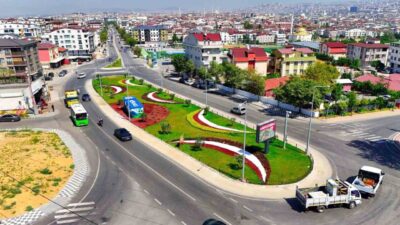 Darıca’da Tuzla Caddesi ile Battalgazi Caddesi’nin kesişiminde yapılan kavşak düzenlemesiyle