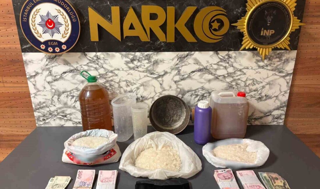 Esenyurt’ta eve düzenlenen operasyonda 13 kilo 550 gram uyuşturucu madde