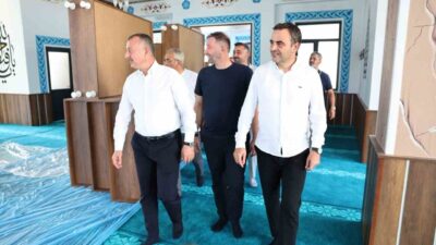 Başiskele’nin Vezirçiftliği Mahallesi’nde yapımı son aşamaya gelen Gazze Şehitleri Camii,