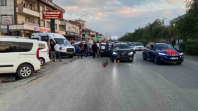 Bursa’nın İnegöl ilçesinde iki otomobilin çarpışması sonucu meydana gelen trafik