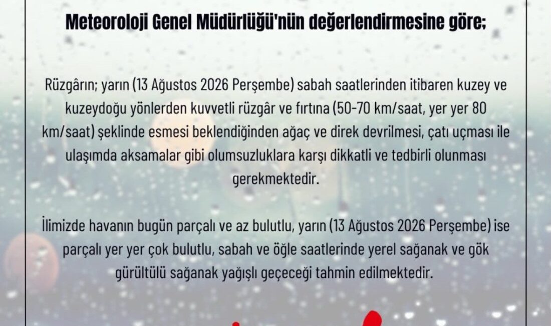 İstanbul için fırtına uyarısı: Rüzgar 80 kilometreye çıkacak İstanbul Valiliği, yarın sabah saatlerinden itibaren İstanbul’da etkili olması beklenen