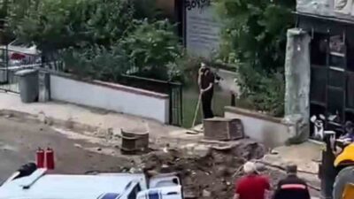 Kocaeli’nin Körfez ilçesinde yapılan kazı çalışması sırasında doğal gaz hattı