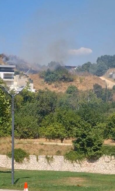 Bursa’nın Nilüfer ilçesinde otluk alanda çıkan yangın, itfaiye ekiplerinin hızlı