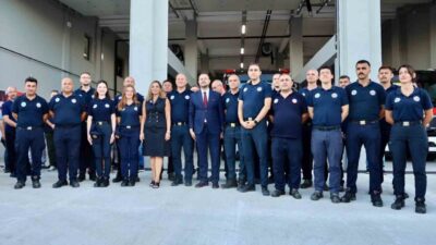 Tekirdağ’ın Saray ilçesinde yapımı tamamlanan yeni itfaiye istasyonu törenle açıldı.